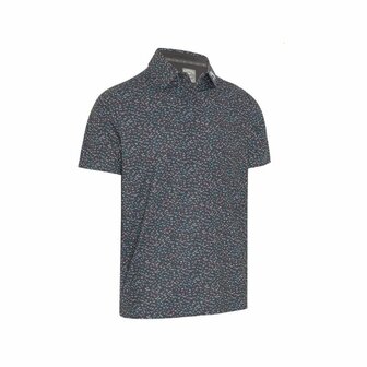 Callaway Heren Golfpolo All Over Chevron Confetti Print Asphalt