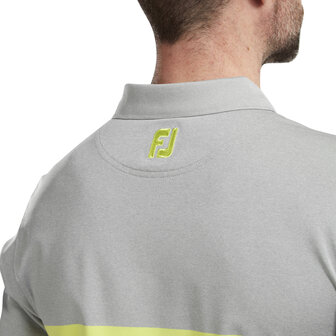 Footjoy Lisle Block Grey Lime Polo