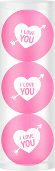 Golfballen Gift Set I Love You 3 Ballen Pink