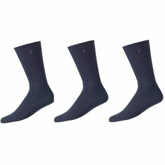 Footjoy ComfortSof Crew 3 paar heren golfsokken lang Navy