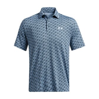 Under Armour Heren Playoff Golfpolo 3.0 Printed-Midnight Navy Horizon Blue