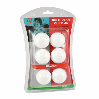 Masters 30% Distance Golf Balls pack of 6