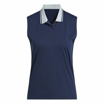 Adidas W BTC Twisknit Mouwloze Dames Golfpolo Navy