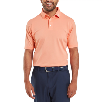 Footjoy Stretch Pique Heren Polo Shirt Solid Papaya