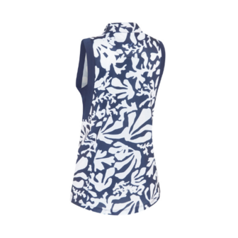 Callaway Abstract Floral Sleeveless Polo Dames Peacoat