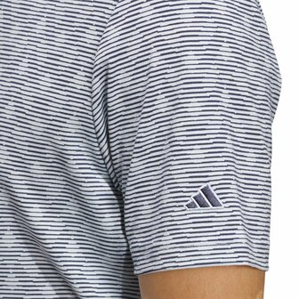 Adidas Heren Golfpolo Go To Stripe Navy Blauw