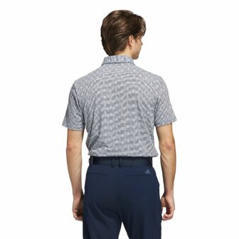 Adidas Heren Golfpolo Go To Stripe Navy Blauw