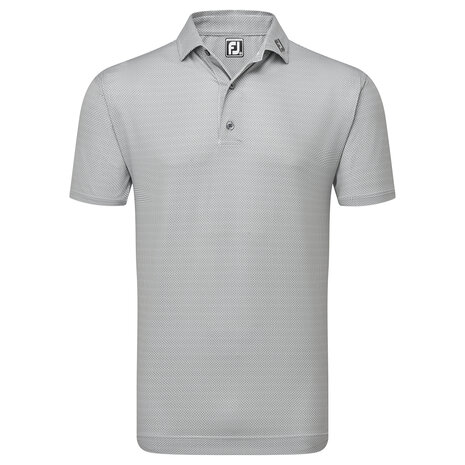 Golfpolo Heren Footjoy Octagon Print Lisle White