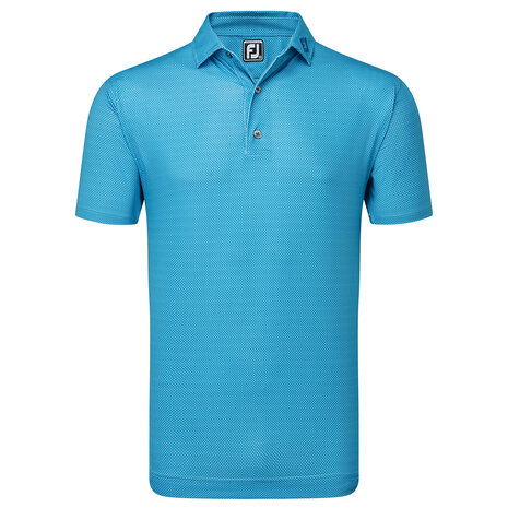 Golfpolo Heren Footjoy Octagon Print Lisle Blue Sky