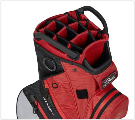 Cartbag Titleist Cart 14 StaDry Red Grey Black | 2023Cartbag Titleist Cart 14 StaDry Red Grey Black | 2023