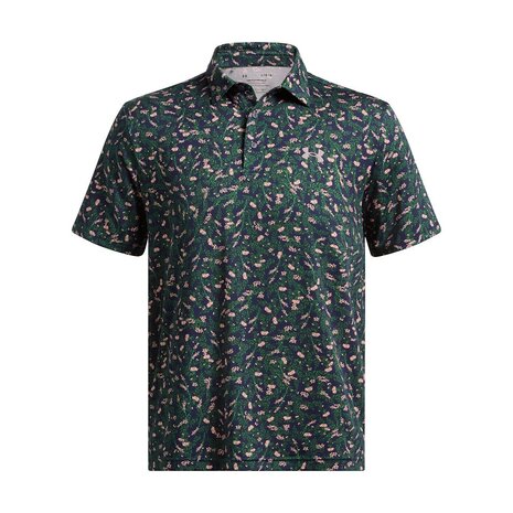 Under Armour Hommes Playoff Golfpolo 3.0 Printed-Midnight Navy Forest Green