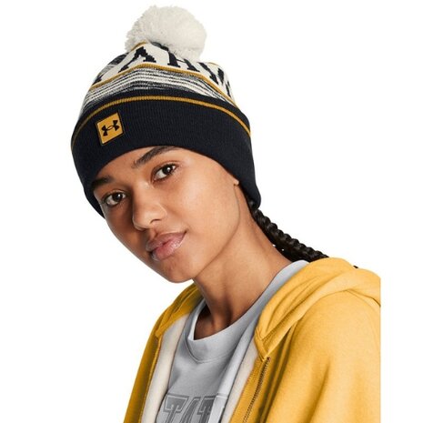 Under Armour Beanie Wit / goudgeel / zwart