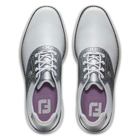 Golfschoenen Dames Footjoy Traditions Wit Zilver Spikeless