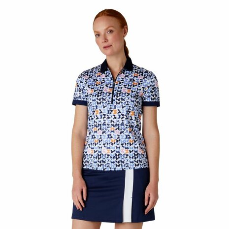 Polo de golf femme Callaway Metamorphosis Butterfly Pattern Golf Polo