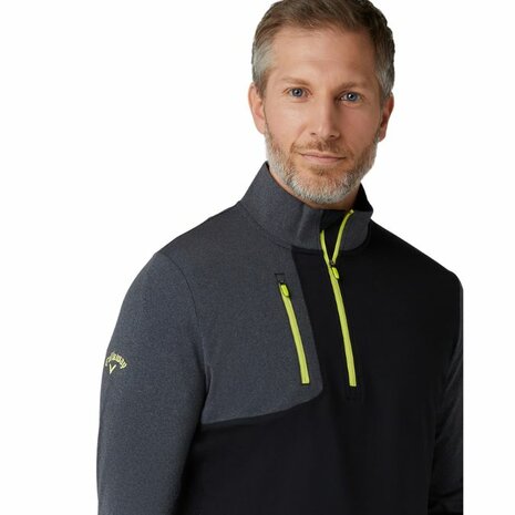 Callaway Aquapel Mixed Media 1/4 Zip Pullover Caviar