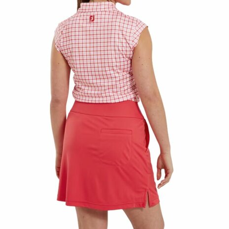 Footjoy Dames Skort Gingham Trim Rood