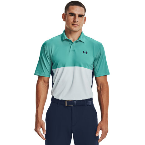 Under Armour Performance Blocked Polo-Academy Neptune Sea Mist