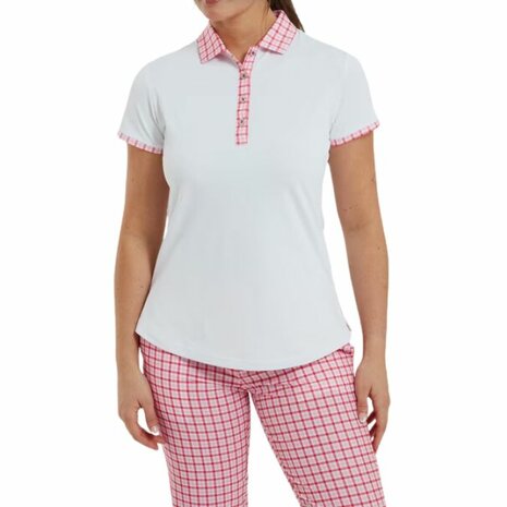 Dames Golfpolo Footjoy Gingham Trim