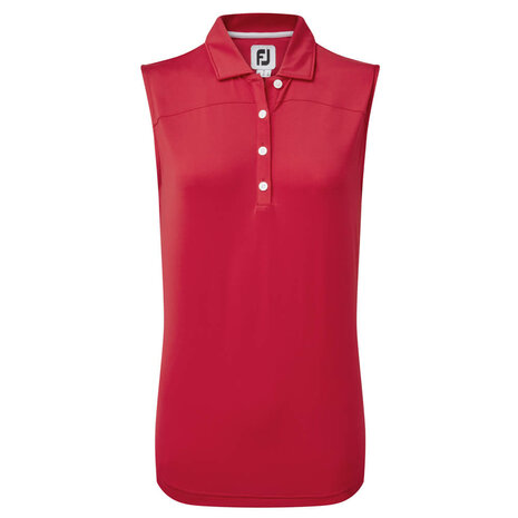 Footjoy Mesh Back Lisle Mouwloze Polo Rood