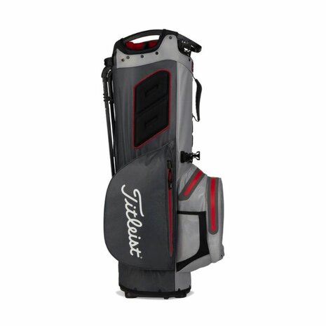 Titleist Hybrid 14 Stadry Standbag Charcoal Grijs Rood