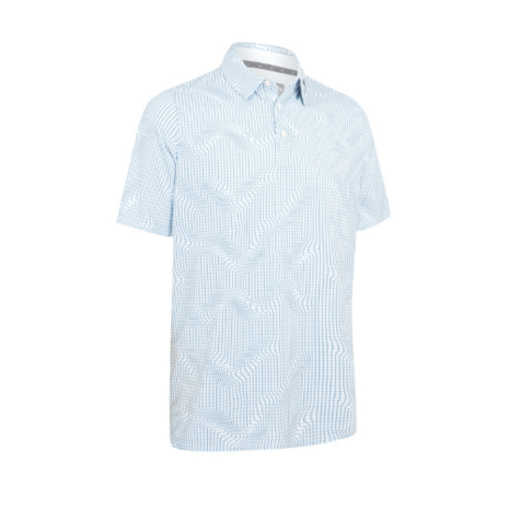 Callaway Warped Gingham Print Polo Heren Bright White