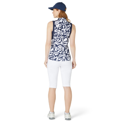 Callaway Abstract Floral Sleeveless Polo Dames Peacoat