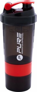 Pure2Improve Shaker 500ML Zwart Rood