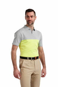 Footjoy Lisle Block Grey Lime Polo Maat S