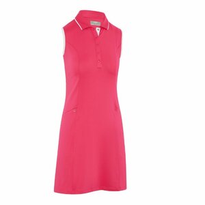 Callaway Damen-Golfkleid, einfarbig, ärmellos, Fuchsie