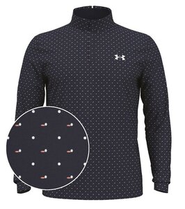 Under Armour Heren Playoff Printed 1/4 Zip Navy Wit Steel