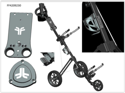 Fastfold Force 3-Rad-Golfwagen schwarz