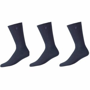 Footjoy ComfortSof Crew 3 Paar Golf Männer Socken lange Navy 39-46