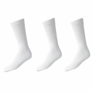 Footjoy ComfortSof Crew 3 pairs of men's golf socks long White 39-46