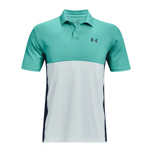 Under Armour Performance Blocked Polo-Academy Neptune Sea Mist Maat Small