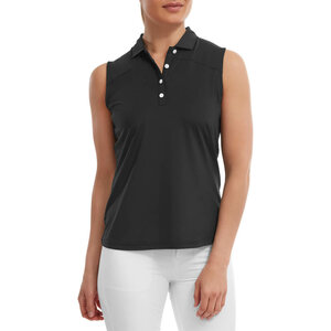 Ärmelloses Damen-Poloshirt Footjoy Mesh Back Lisle Schwarz